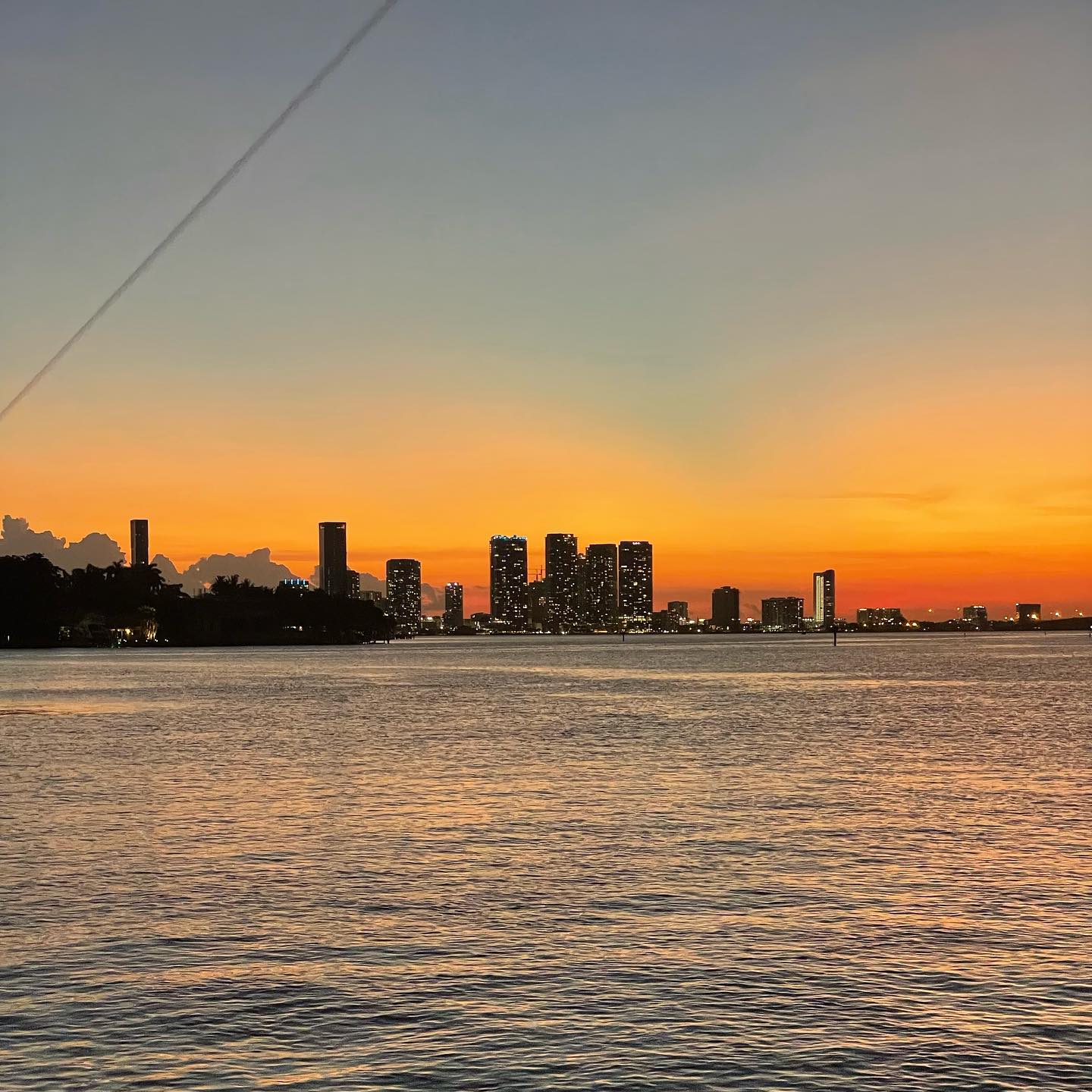 Orange sunset across the water
